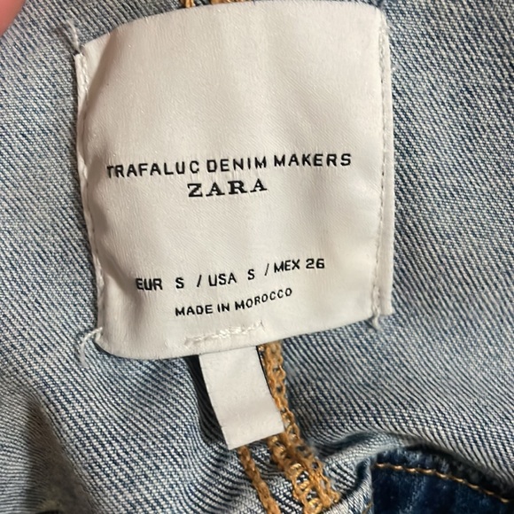 ZARA Trafaluc Denim Makers Overall Shorts Size Small - Picture 9 of 9